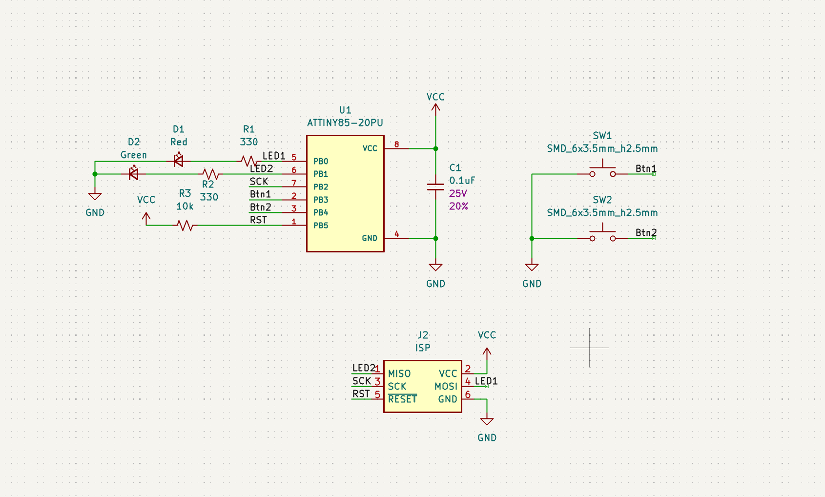 Simple LED: the board designed for a beginner workshop