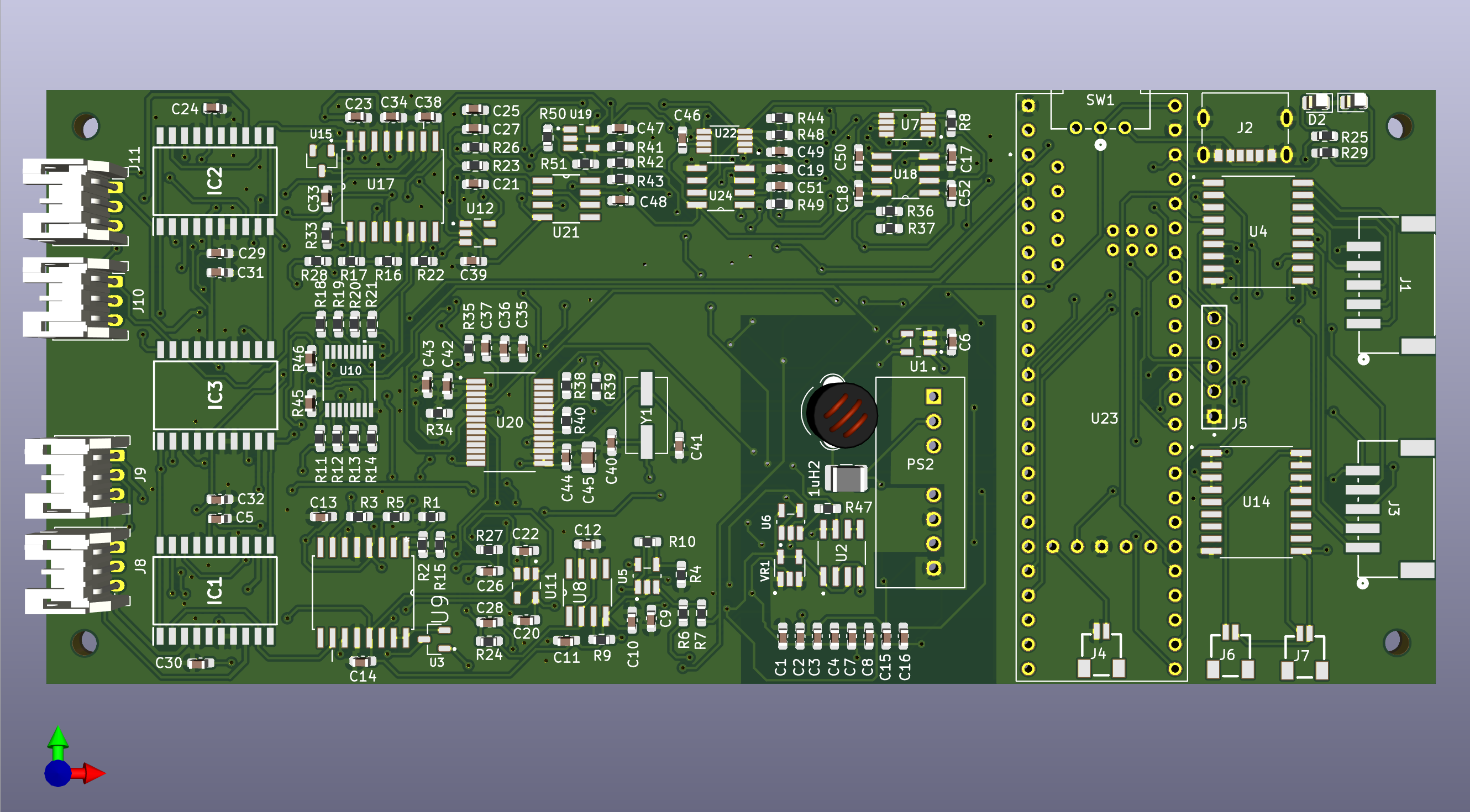 Multichannel potentiostat PCB